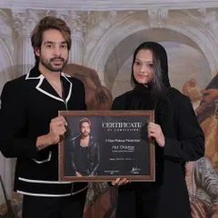 Presenting a certificate to a dedicated student. Her focus and hard work during the masterclass were exceptional.