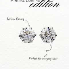 The minimal earring edition. These classic solitaire diamond studs are perfect for everyday wear, offering a touch of refined, effortless sparkle that complements any look.