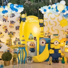 Bringing a child's favorite characters to life is one of my passions. This Minions-themed birthday party was all about fun and laughter, featuring custom-built props, a banana-themed backdrop, and playful details that delighted kids and adults alike.