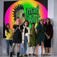 My team and I on stage after the show. It was an incredible moment to announce our official launch and share our passion for sustainable beauty with the world.