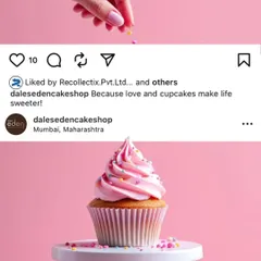 Love is sweet, but cupcakes make it sweeter. A perfect pink-frosted cupcake, topped with sprinkles and ready to make your day.
