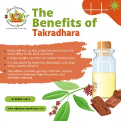 Takradhara is a calming therapy where medicated buttermilk is streamed over the forehead. It is excellent for reducing mental stress, preventing premature greying of hair, and improving digestion.