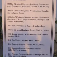 A unique and personal touch: a 'Career Timeline' board celebrating the professional journey of the person of honor.