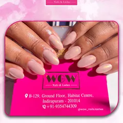Simple, clean, and elegant. This manicure features a beautiful nude pink polish on perfectly shaped almond nails, proving that sometimes less is more.