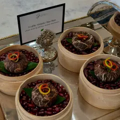 Our Truffle Shiitake Bao Buns, presented in individual steamers, were a highlight at a formal event we catered for the BCCI.