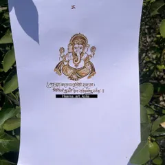 A close up of the finished Ganesha practice design. Notice the clean lines and balanced shading, which are fundamental techniques we focus on in the beginner modules of the course.