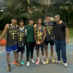 Our team celebrating after securing first place at the 360 Life Changers 3v3 Basketball Showdown. We train our players for high-stakes, competitive formats like 3v3.