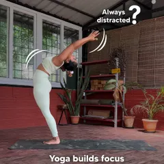 Always distracted? Yoga builds focus. The practice of holding a pose like this standing backbend requires concentration, which trains your mind to be more present.
