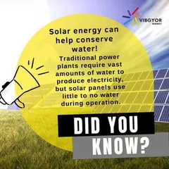 Did you know solar energy helps conserve water? Unlike traditional power plants that require vast amounts of water for cooling, solar panels use little to no water to generate electricity.