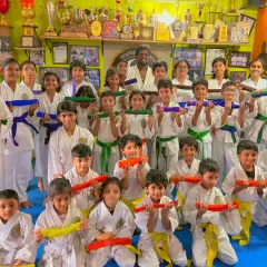 The joy of progress is a cornerstone of our academy. This is a proud moment for our students who have successfully earned their new belts, a tangible reward for their consistent hard work and dedication.