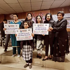 Holding signs with the pledge, "Hum bacchon ne thaana hai, baal vivah mitana hai" (We children have resolved to eradicate child marriage). This campaign is vital for protecting children's futures.