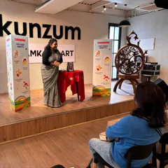 A storyteller captivating the audience during the Dogman event. We ensure our events are led by expressive performers who can bring any character and story to life.