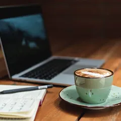 A quiet moment with a cappuccino and a laptop. Our cafes are a great place to work, relax, or catch up.