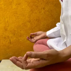 A moment of meditation and stillness. Our wellness programs focus on pranayama and finding inner peace.