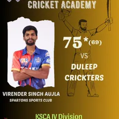 I believe in leading by example. Here I am after scoring an unbeaten 75 in a KSCA IV Division game, helping my team, Spartons Sports Club, secure a comfortable win.