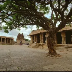 The ancient and beautiful courtyard of a temple in Hampi, a UNESCO World Heritage site full of stories.