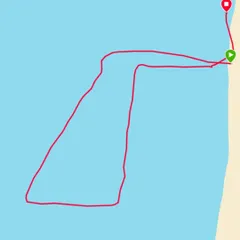 This GPS track shows how straight I was able to swim in open water without a black line to guide me. Learning to navigate is a key open water skill we teach at the academy.