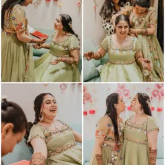The mehendi ceremony is about more than just the art; it is about the joyful moments shared with loved ones. These candid photos capture the laughter and happiness of the bride during her mehendi application.