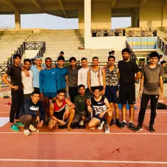 The team after a tough morning session at Tau Devi Lal Stadium. This is the community you join, a group of motivated individuals pushing towards a common goal.