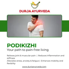 Podikizhi, a dry herbal powder massage, is your path to pain-free living. It effectively relieves joint and muscular pain, reduces inflammation, and enhances mobility and flexibility.