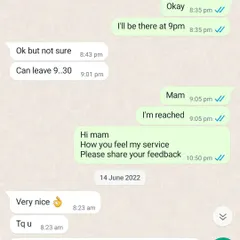 Even simple, positive feedback like "Very nice" shows me that my service is helping my clients feel better. Your satisfaction is my priority.