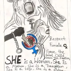 This artwork powerfully depicts the violence women face. It's a stark reminder of why I am so passionate about my work as a wellness advocate and lawyer, fighting for those who have been wronged.