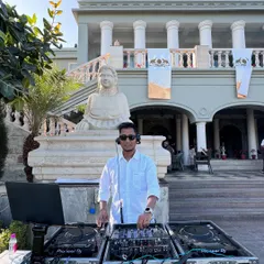 I'm available for destination gigs and exclusive private events. This shot is from an outdoor party at a beautiful property, where I curated a custom playlist for the occasion.