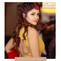 For those who love a bold look, we design stunning backless blouses like this yellow one, perfect for a Mehendi or Sangeet ceremony.