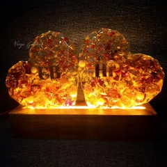 Looking for the perfect way to light up someone's heart? This beautiful double-heart lamp, filled with preserved flowers and personalized initials, is just what you need to add a little extra love to their life.