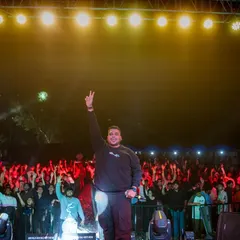 Connecting with the massive crowd at RGIT. I make sure to engage with everyone, making the party feel personal even on a huge scale.