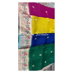 These are my exclusive pure Kota Zari silk sarees with beautiful Paithani borders. They are very soft, easy to drape, and come with a tissue pallu and a rich-looking designer blouse.