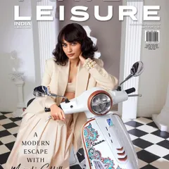 Styling Manushi Chhillar for this Travel + Leisure cover was about creating a modern, chic escape. The neutral tones of the pantsuit paired with the classic Vespa created a fresh, stylish aesthetic.