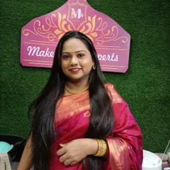 Another shot of a client in my studio, ready with her party look. I ensure a comfortable and professional environment for all my clients.