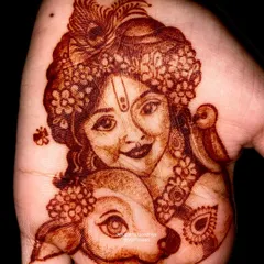 A portrait of Laddhgopal, capturing his divine and gentle nature. Creating portraits of deities is a form of meditation for me, and this piece, with its delicate shading and expressive eyes, is a favorite from my Janmashtami series.