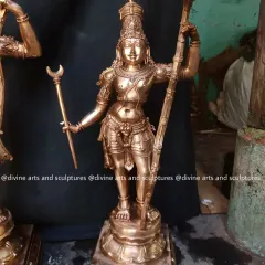 A 28-inch Panchaloha sculpture from a Ramar set, made for the Shri Palimaru Mutt in Udupi. This figure depicts Lakshmana, Lord Rama's devoted brother.