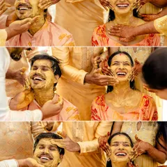 The Haldi ceremony is pure, unscripted joy. I focus on capturing the genuine laughter and vibrant energy, like in this moment from Nihal and Sravanthi's Hyderabad wedding. These are the memories that feel as warm and bright as the turmeric itself.