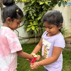 Celebrating Friendship Day by making our own friendship bands. This simple act of tying a band on a friend's wrist is a beautiful lesson in companionship and care.