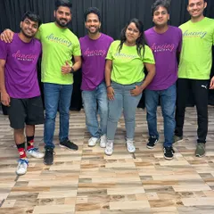 Another shot of the "Fukrey's" team. The smiles and camaraderie show the strong bonds formed while preparing for the big show.