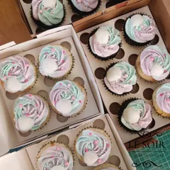 Mermaid-themed cupcakes for a magical celebration. I used a mix of pastel pink and blue buttercream to create a two-tone swirl, then topped them with sprinkles and a white chocolate seashell.