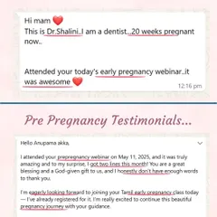 It's wonderful to see women from all professions, like this dentist, find my webinars awesome. And it's even more special to hear that my pre-pregnancy guidance helped another mother conceive.