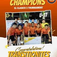 Victory at the El Clasico 3 Tournament. My U-17 team fought hard and emerged as champions, showcasing their skill and winning mentality.