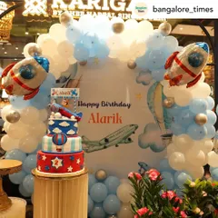 I was so happy to see our decoration featured in Bangalore Times! This post highlights the beautiful space-themed setup we created for Prince Alarik's birthday celebration.