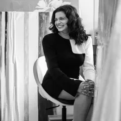 A moment of laughter in the studio. My work is introspective, but the process is filled with joy and gratitude. Art is a serious pursuit, but it's also a source of immense happiness.