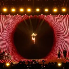 This is what we mean by immersive visuals. Our production team designs hypnotic LED backdrops and lighting schemes that make the artist and the stage feel like another world.