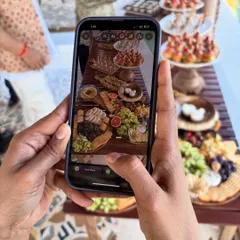 A guest capturing the perfect Instagram story of our grazing table. I love it when my food inspires people to take photos and share the experience.