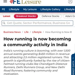 The headline from the Financial Express article: "How running is now becoming a community activity in India." We are proud to be part of this movement.