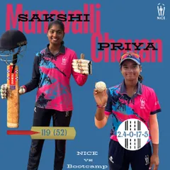 Our pacers on fire. Sakshi's blistering century was matched by Priya's brilliant five-wicket haul in a T20 practice match.