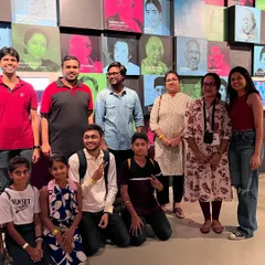 A group photo from our visit to the Indian Music Experience museum, capturing a wonderful day of learning and community bonding.