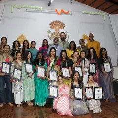 The joy of accomplishment is clear on the faces of our TTC graduates. This diverse group from our residential program is now ready to share the teachings of yoga with their own communities.