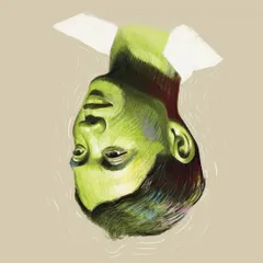 An inverted view of my first digital oil pastel experiment. Sometimes looking at a piece from a different perspective helps in the creative process.